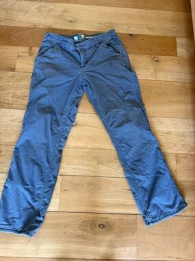 Carhartt Women Fleeced Lined Original Fit Carpenter Pants Gray Pockets 10 short